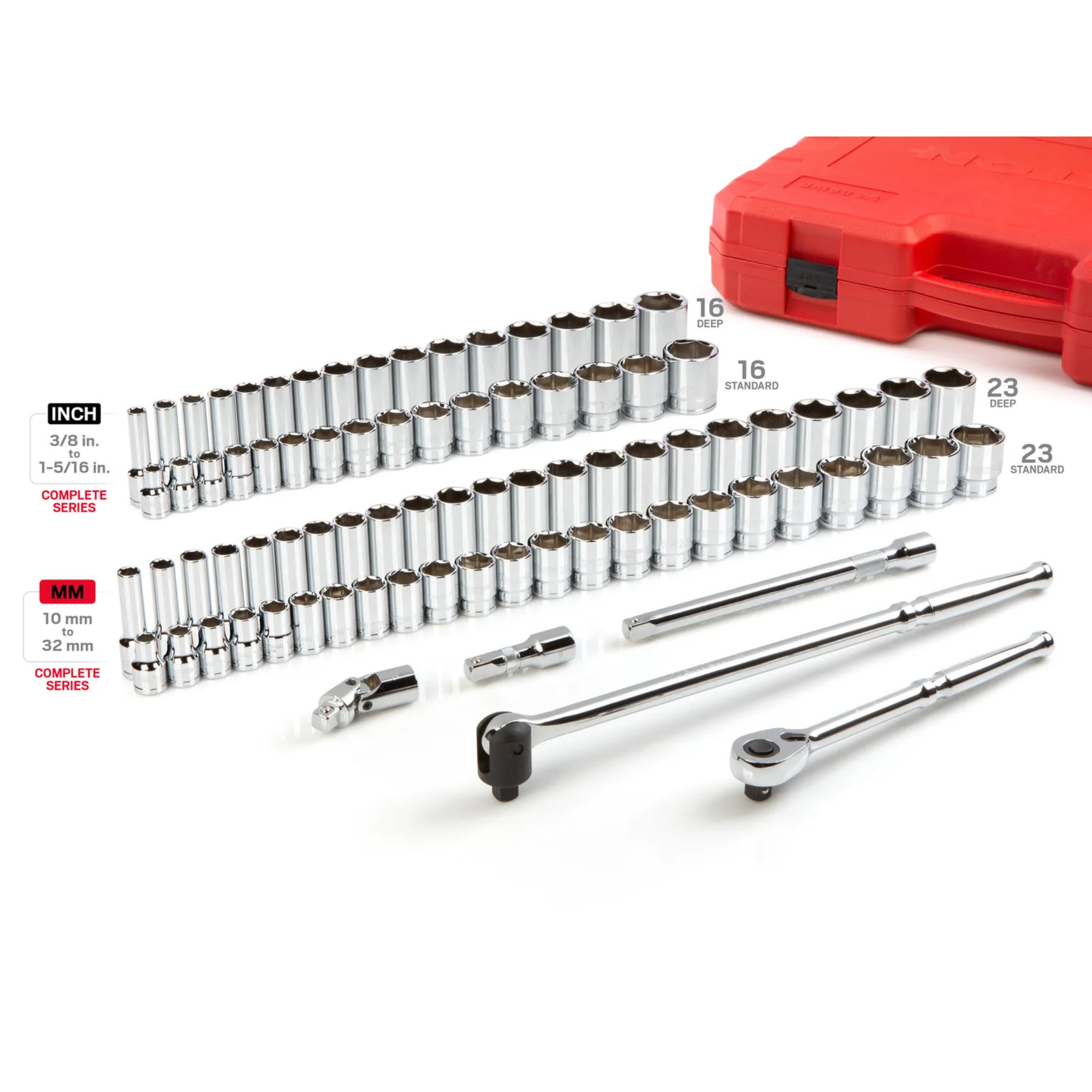 Tekton 1/2 Inch Drive 6-Point Socket and Ratchet Set with Case (83-Piece) from Columbia Safety